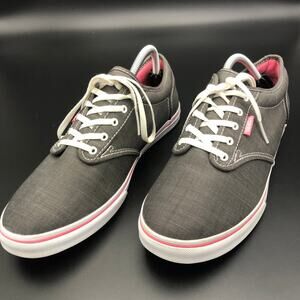 Vans Gray & Pink Canvas Sneakers, Women's Size 11/EUR 42.5